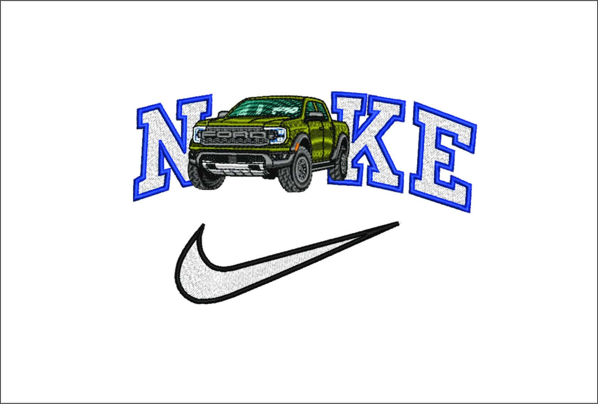 Nike Ford F150 Truck- Elegant embroidery design file - instant download