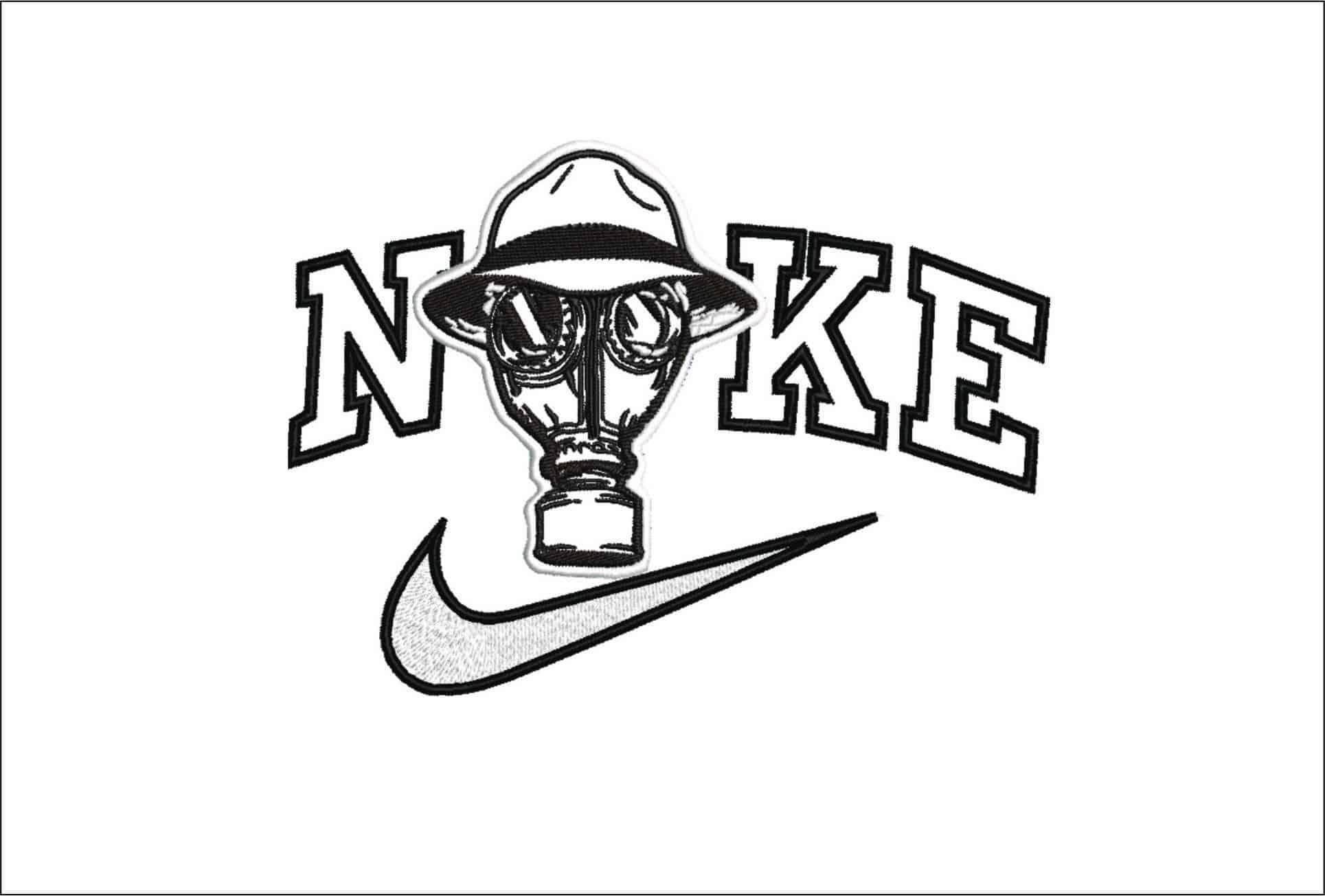 Nike Gas Mask Pyscho Realm- Elegant embroidery design file - instant download