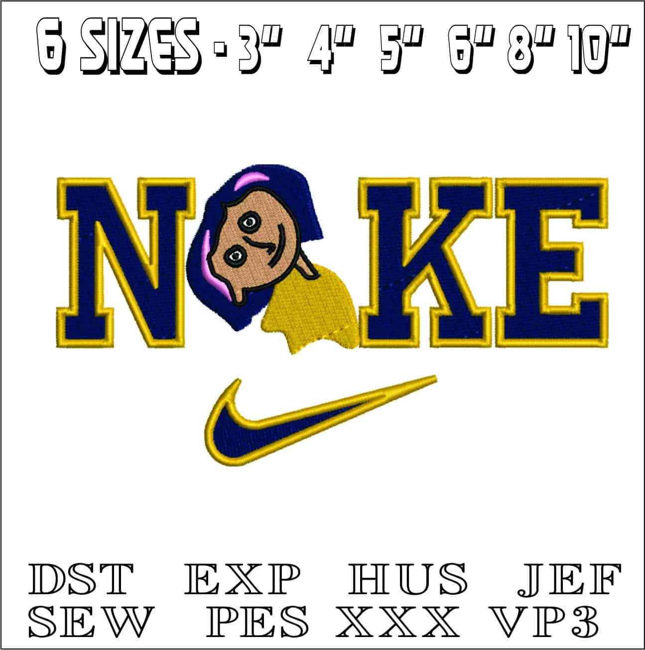 Nike Girl- Elegant embroidery design file - instant download — view 2