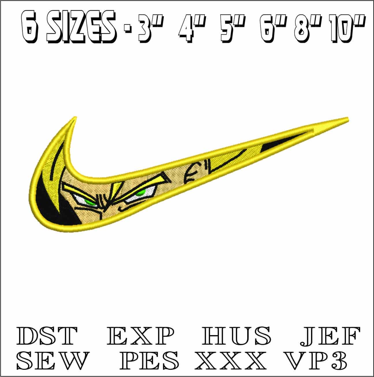 Nike Guko Eye  - Anime- Elegant embroidery design file - instant download — view 2