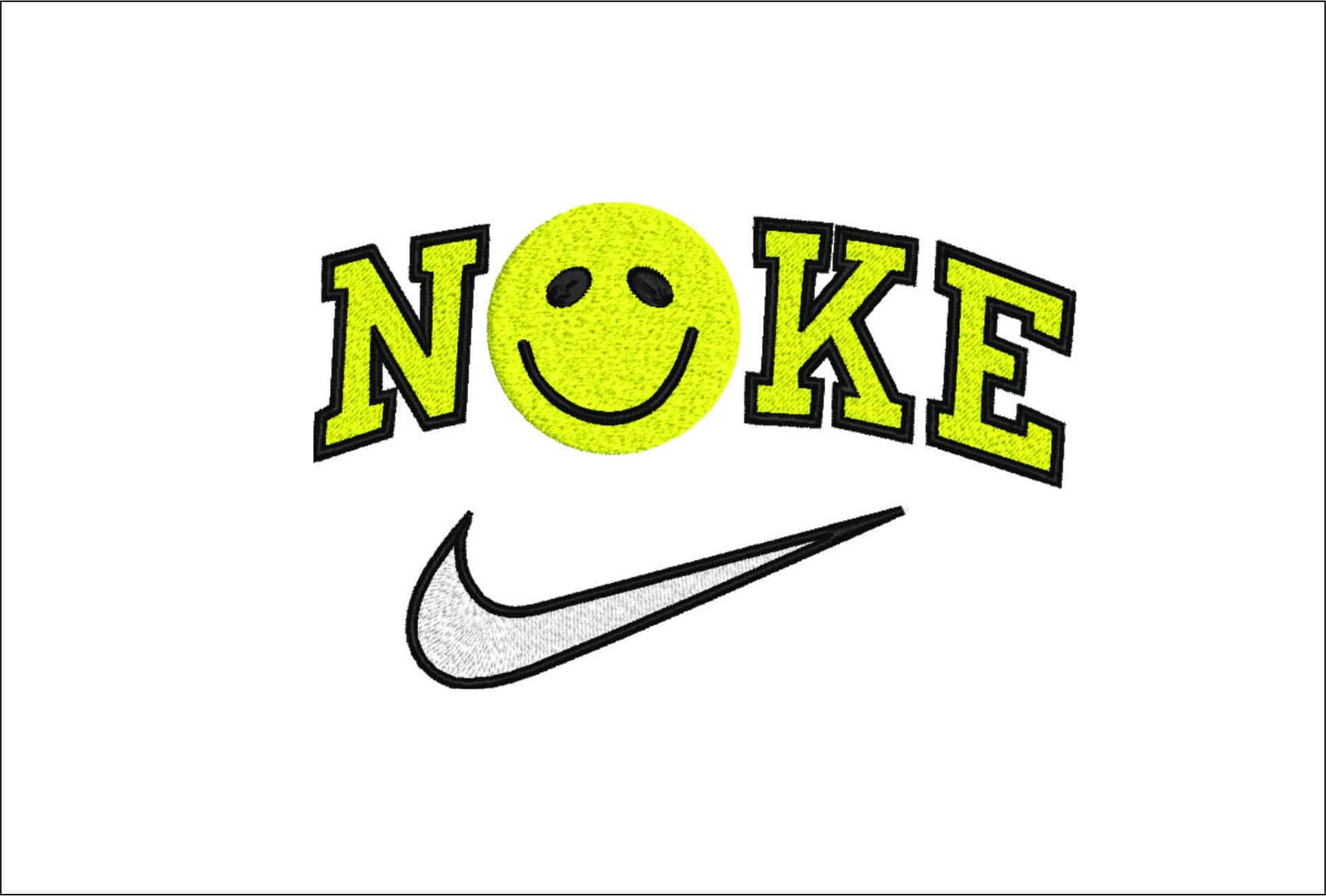 Nike Happy Face- Elegant embroidery design file - instant download