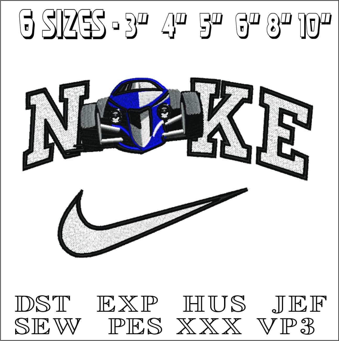 Nike Hot Rod Front- Elegant embroidery design file - instant download — view 2