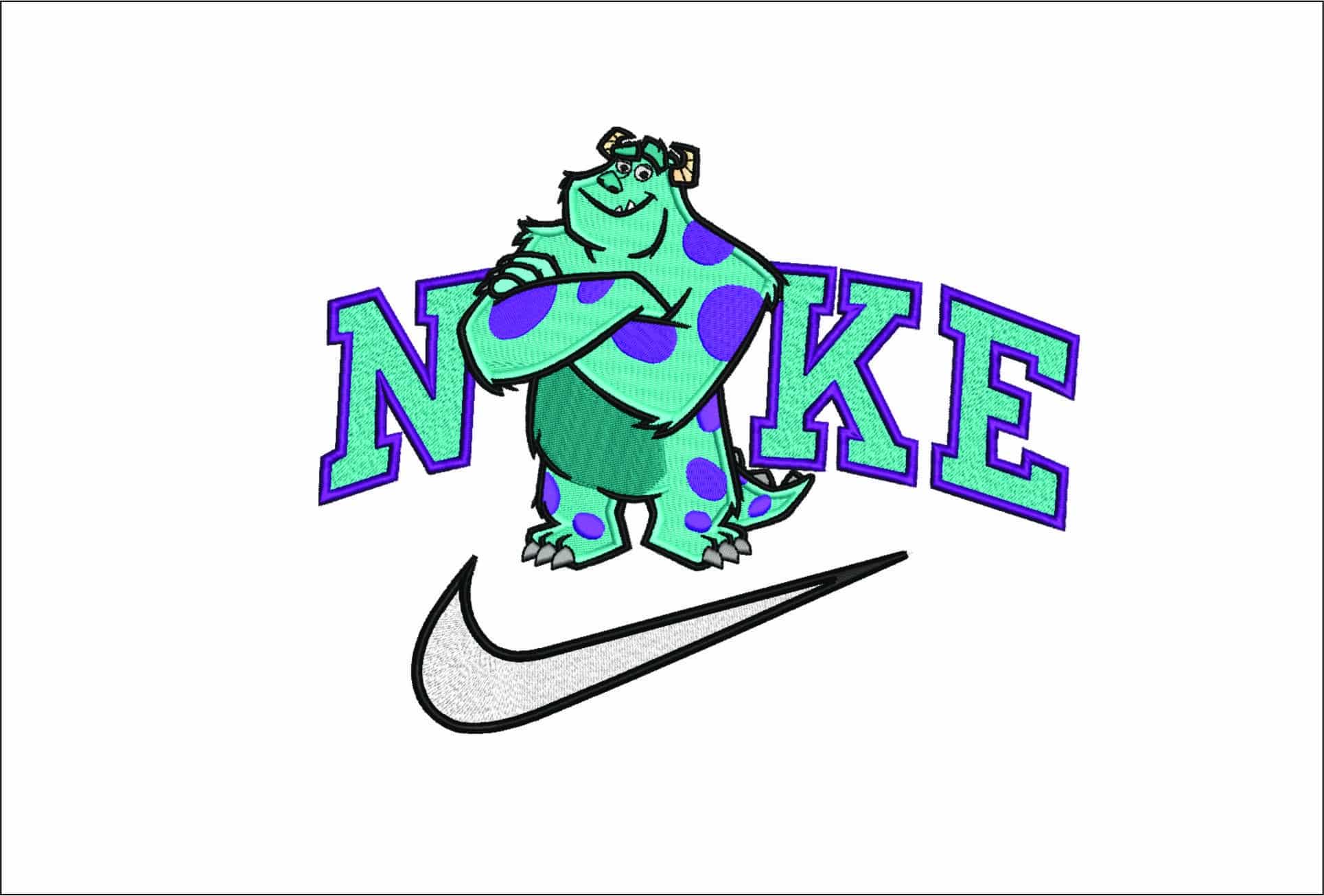 Nike James P Sullivan - Sulley Monsters Inc- Elegant embroidery design file - instant download