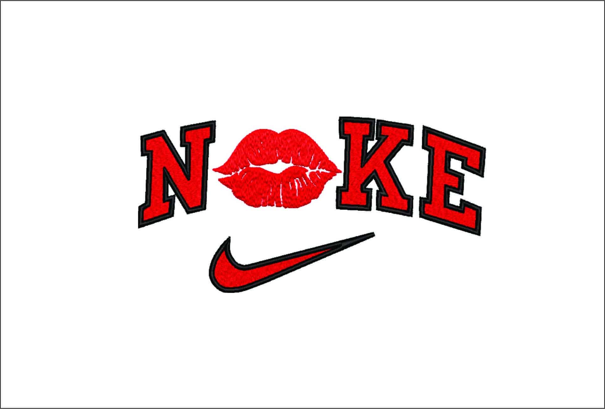 Nike Kiss- Elegant embroidery design file - instant download