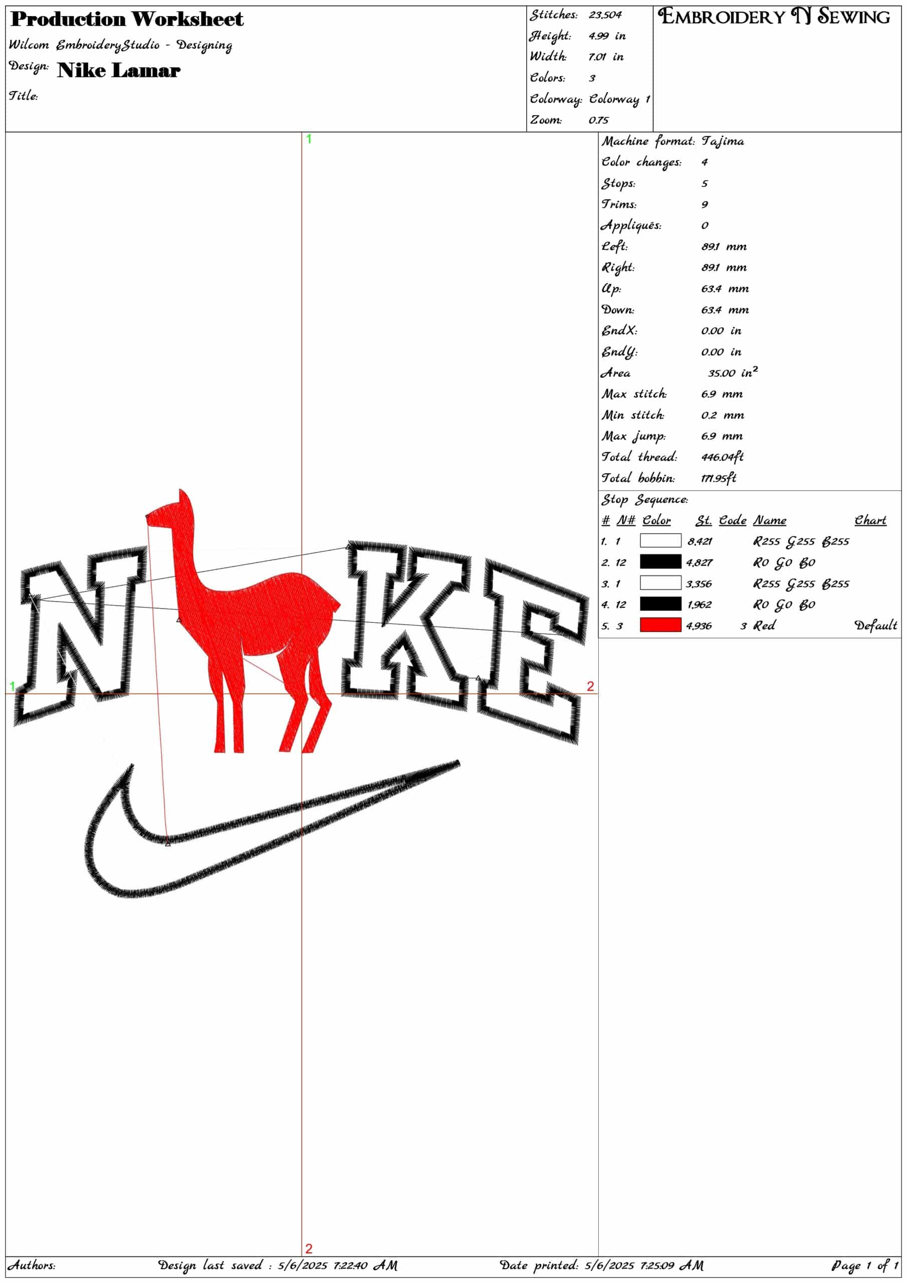 Nike Lamar- Elegant embroidery design file - instant download — view 3