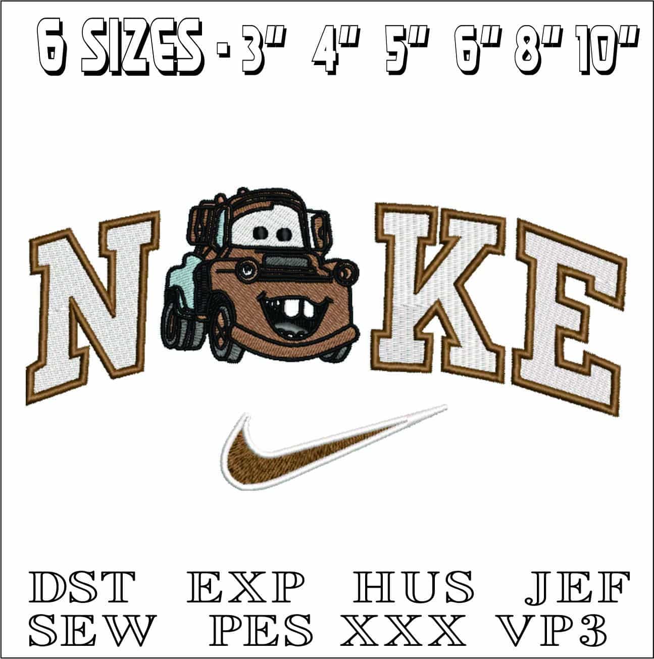 Nike Mater Cars- Elegant embroidery design file - instant download — view 2