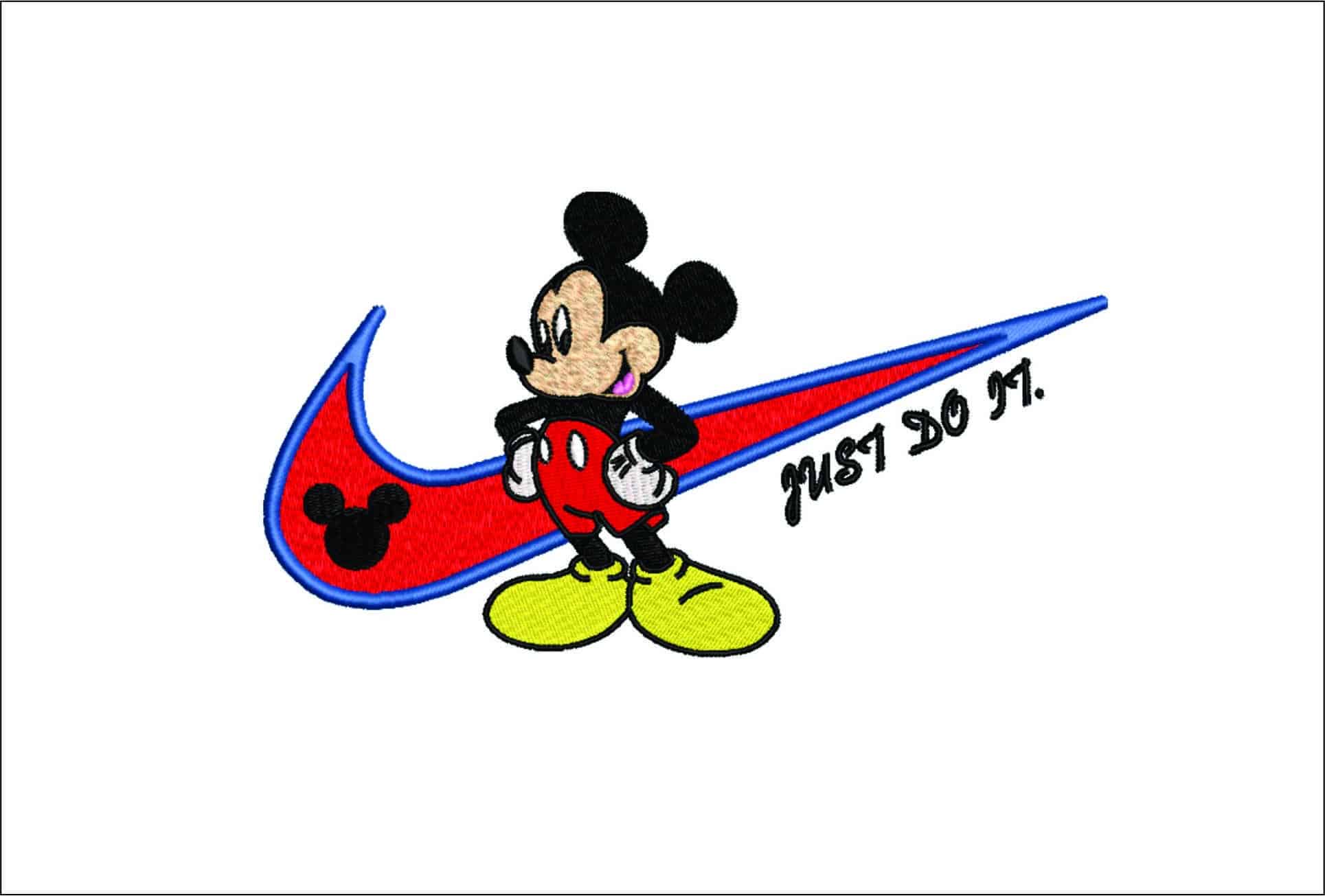 Nike Mickey Mouse Just do It- Elegant embroidery design file - instant download