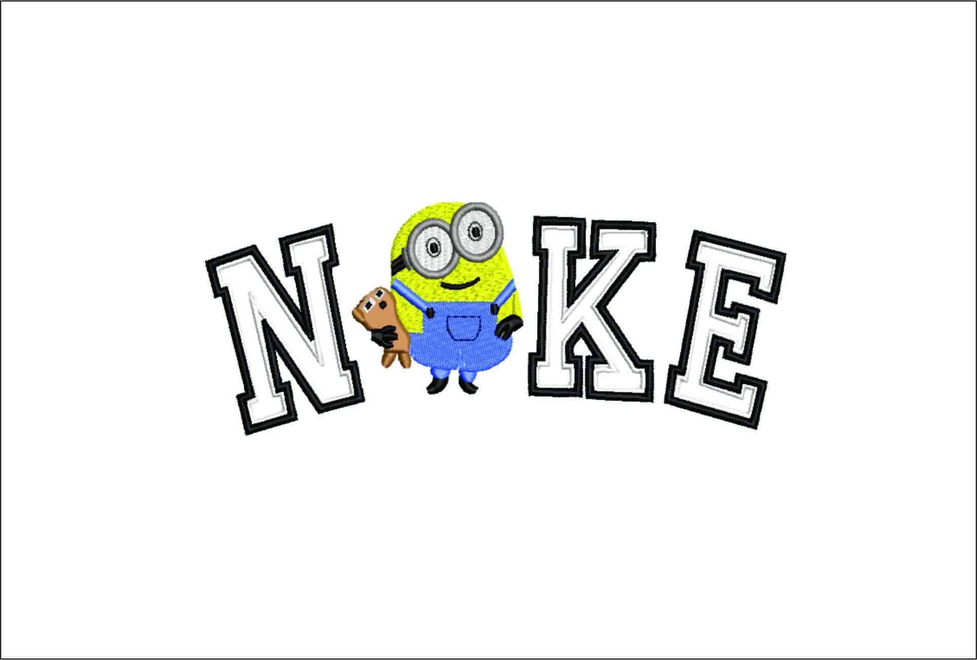 Nike Minion Teddy- Elegant embroidery design file - instant download