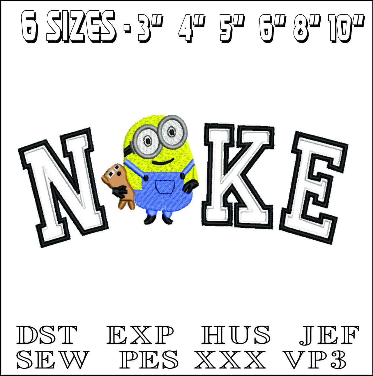Nike Minion Teddy- Elegant embroidery design file - instant download — view 2