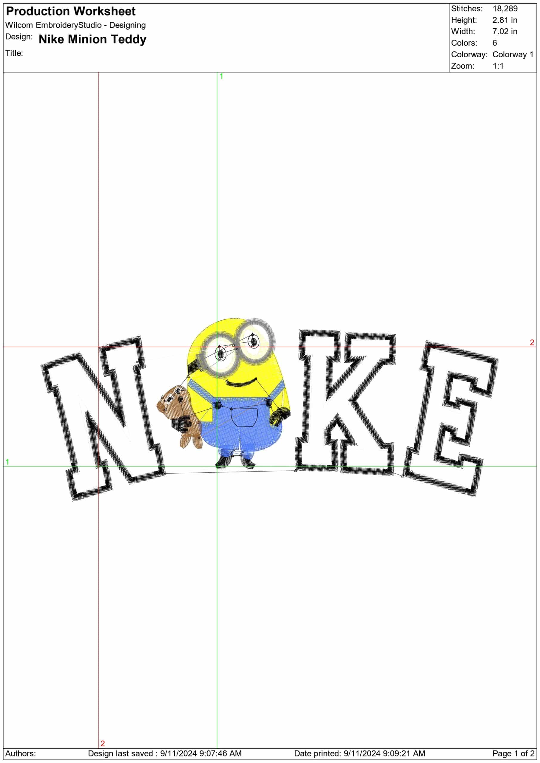 Nike Minion Teddy- Elegant embroidery design file - instant download — view 4