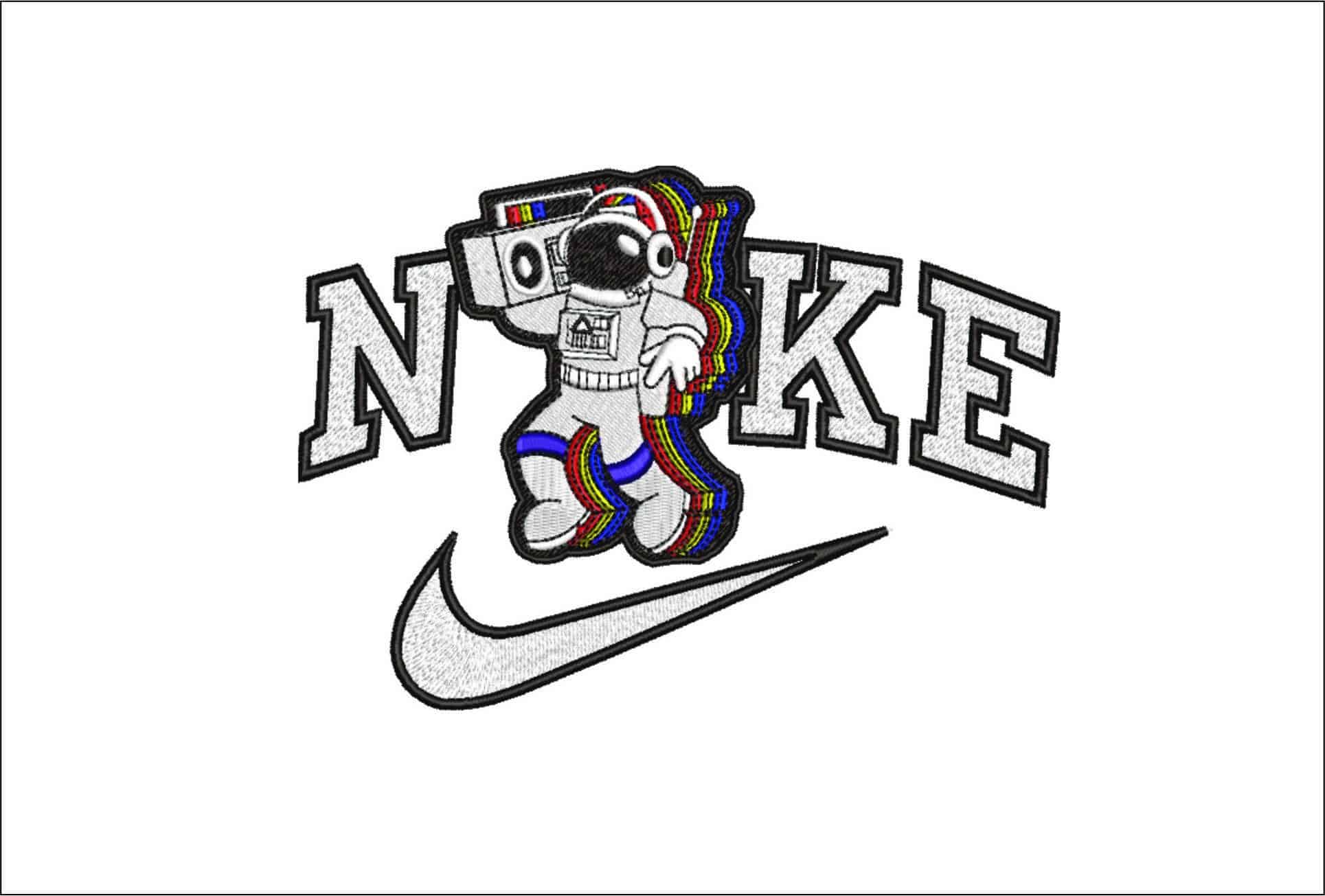 Nike MTV Astronaut- Elegant embroidery design file - instant download