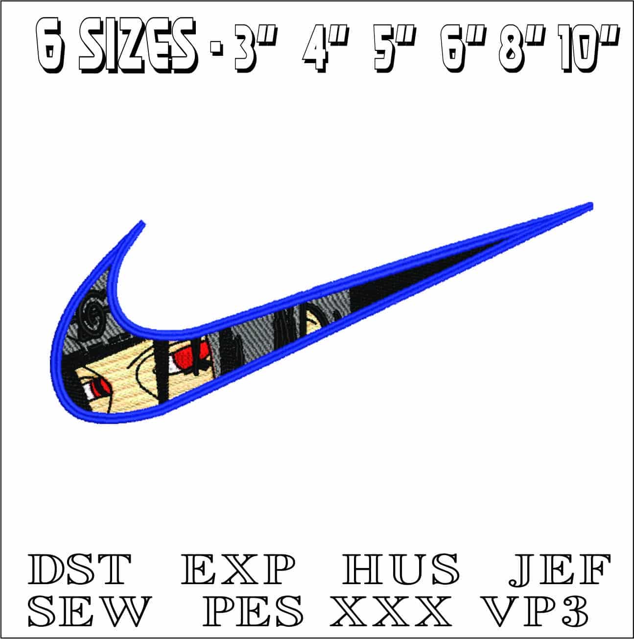 Nike Naruto Eyes - Anime- Elegant embroidery design file - instant download — view 2