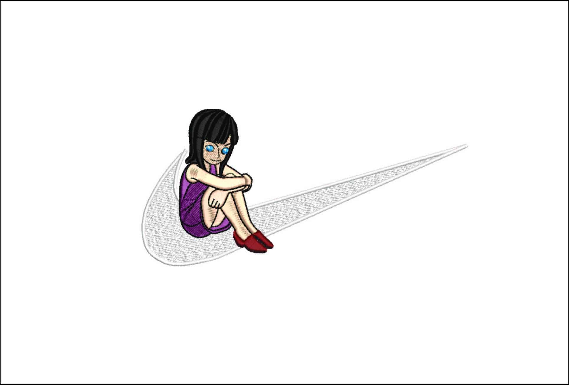 Nike Nico Robin - Luffy Pirates- Elegant embroidery design file - instant download