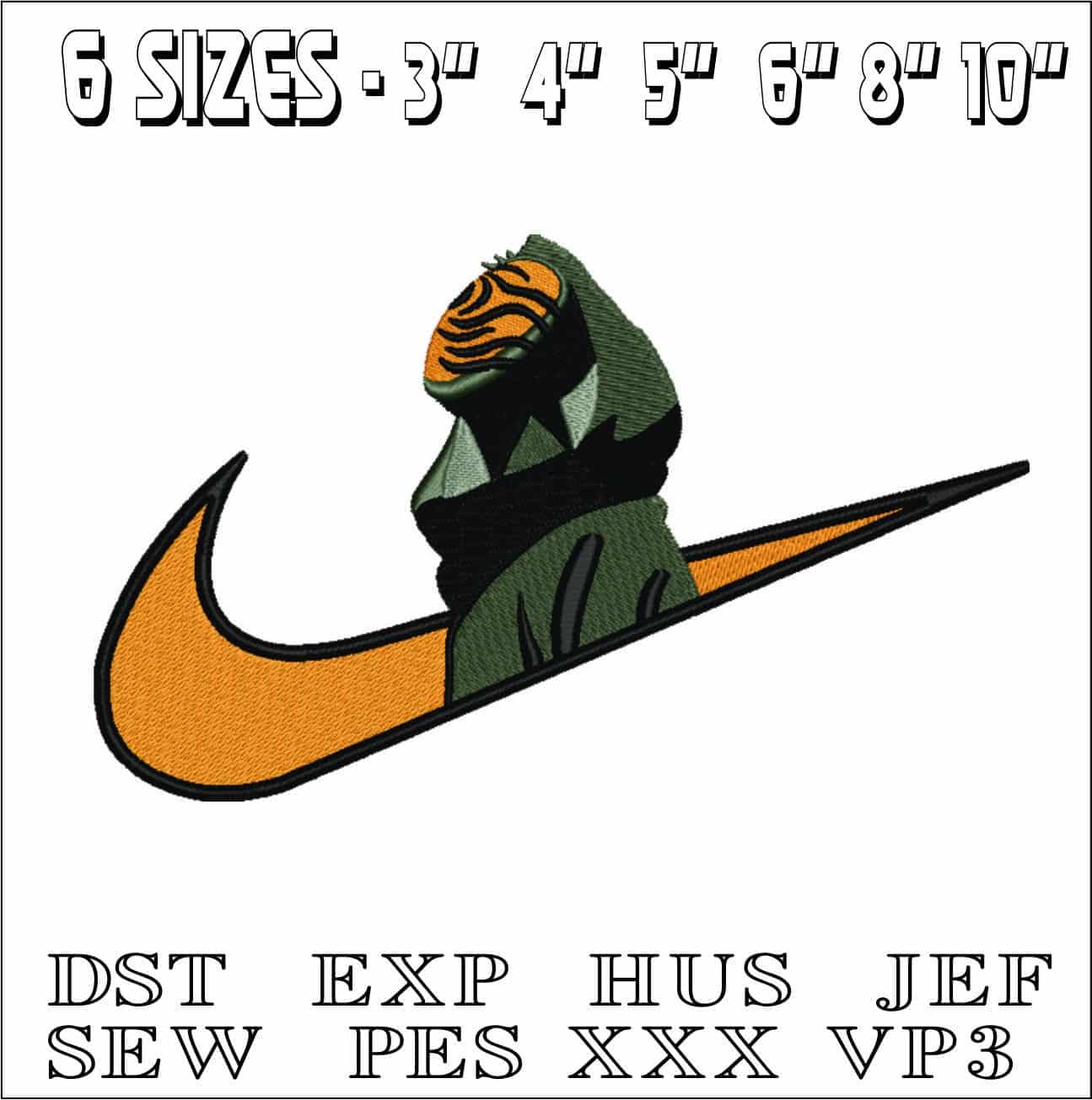 Nike Obito - Anime- Elegant embroidery design file - instant download — view 2
