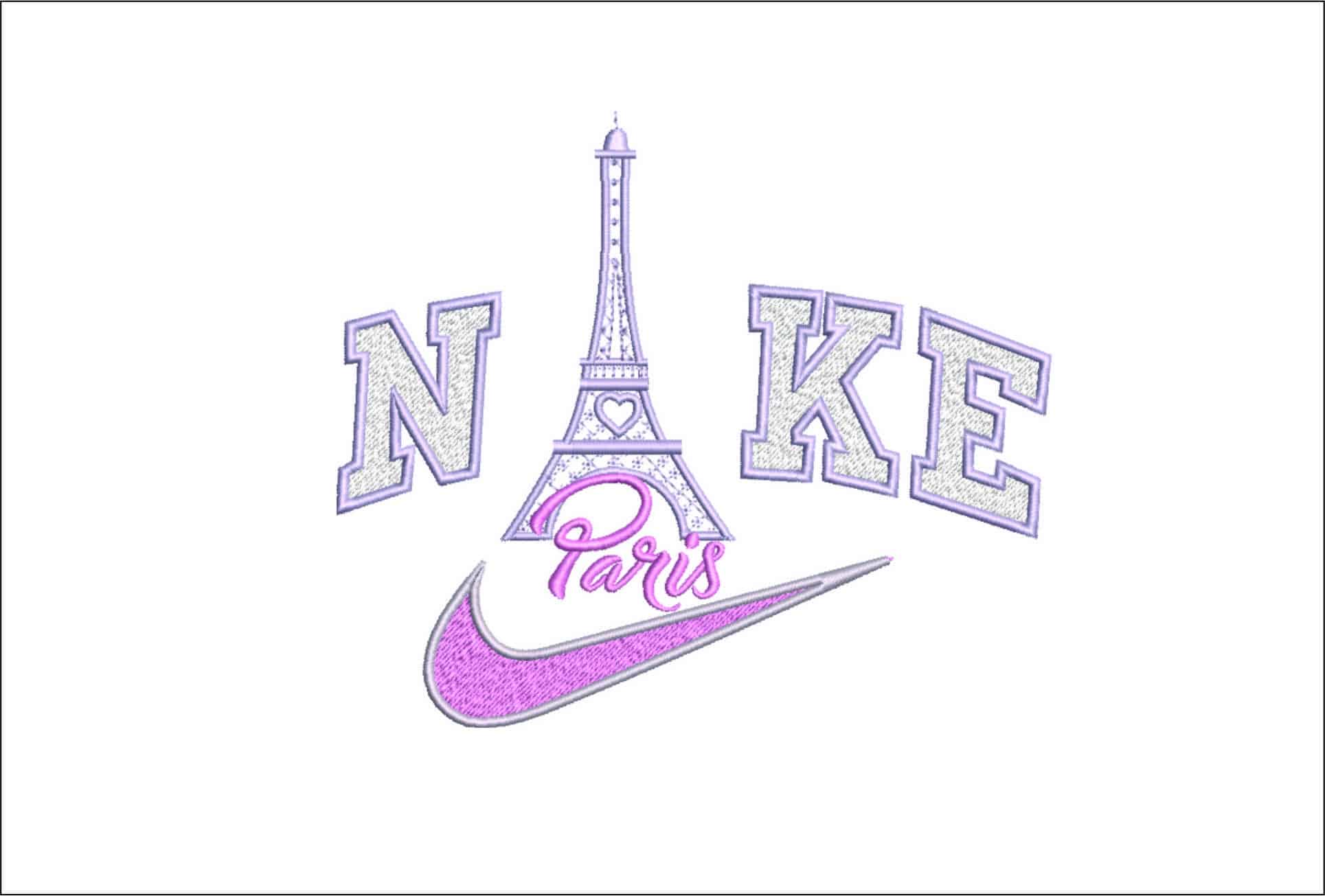 Nike Paris Eifel Tower- Elegant embroidery design file - instant download