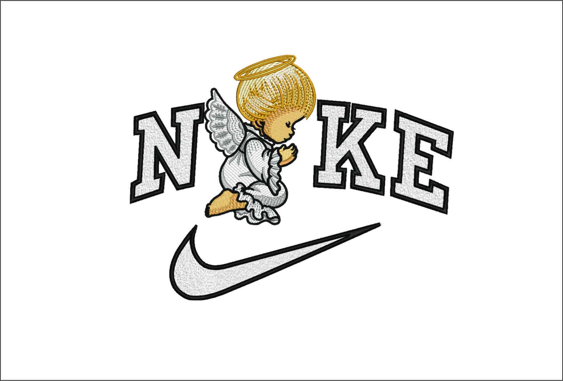 Nike Perfect Little Angel- Elegant embroidery design file - instant download
