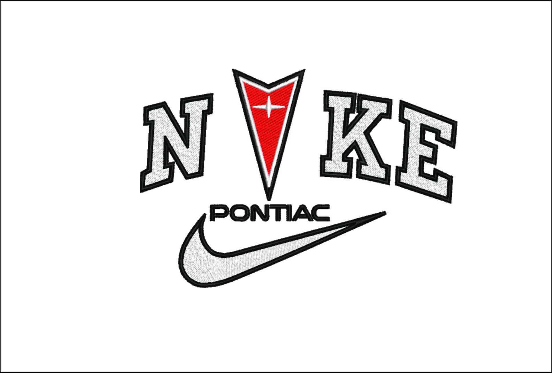 Nike Pontiac Logo- Elegant embroidery design file - instant download