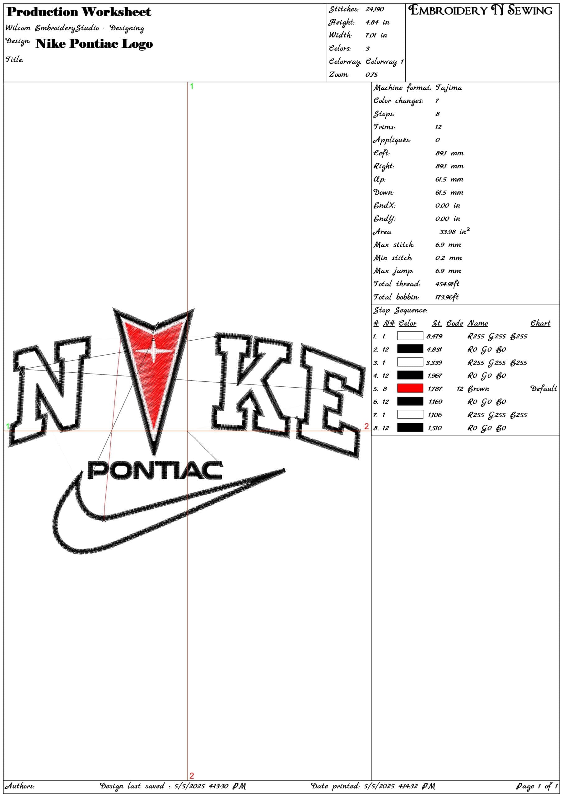 Nike Pontiac Logo- Elegant embroidery design file - instant download — view 3