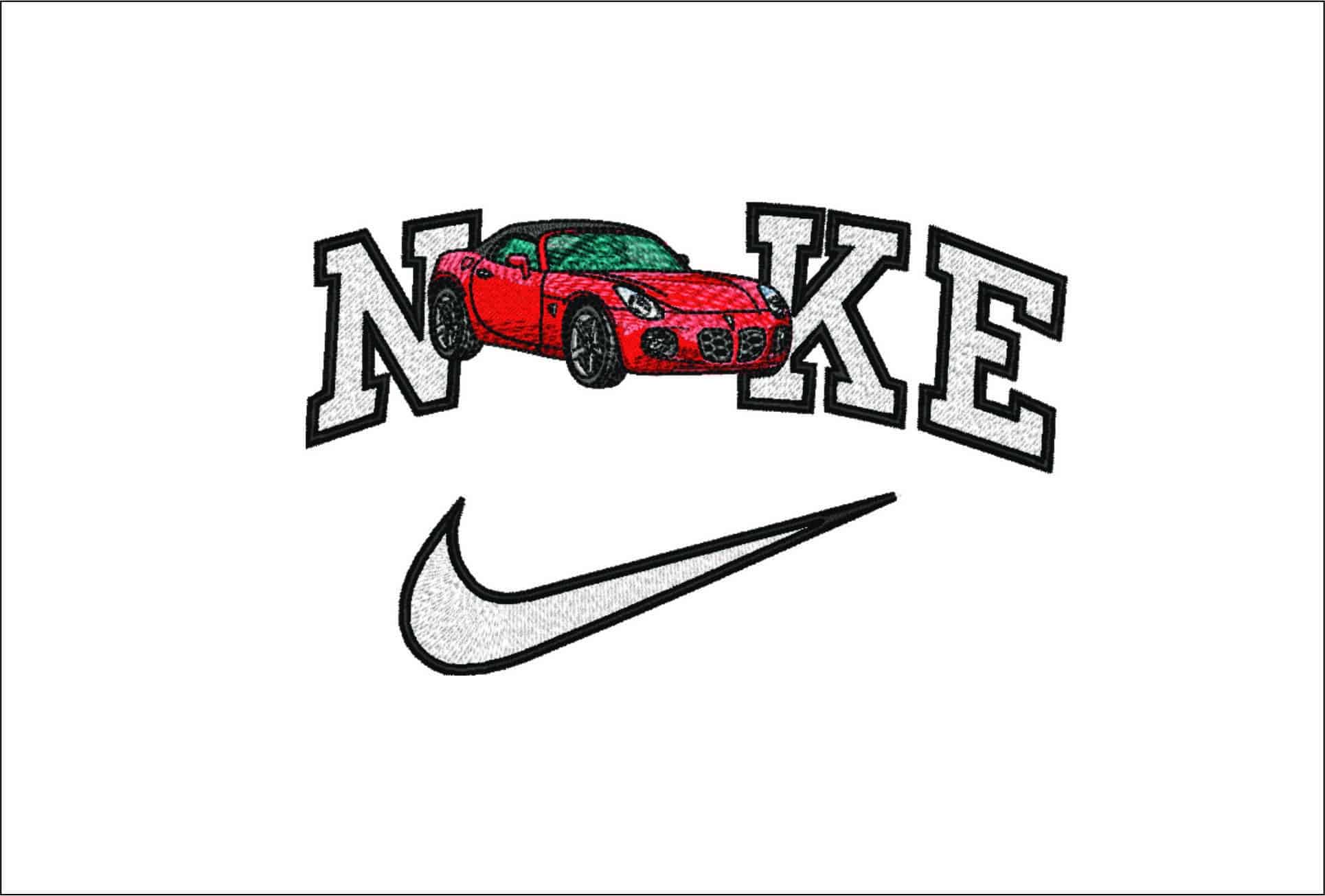 Nike Pontiac Solstice- Elegant embroidery design file - instant download