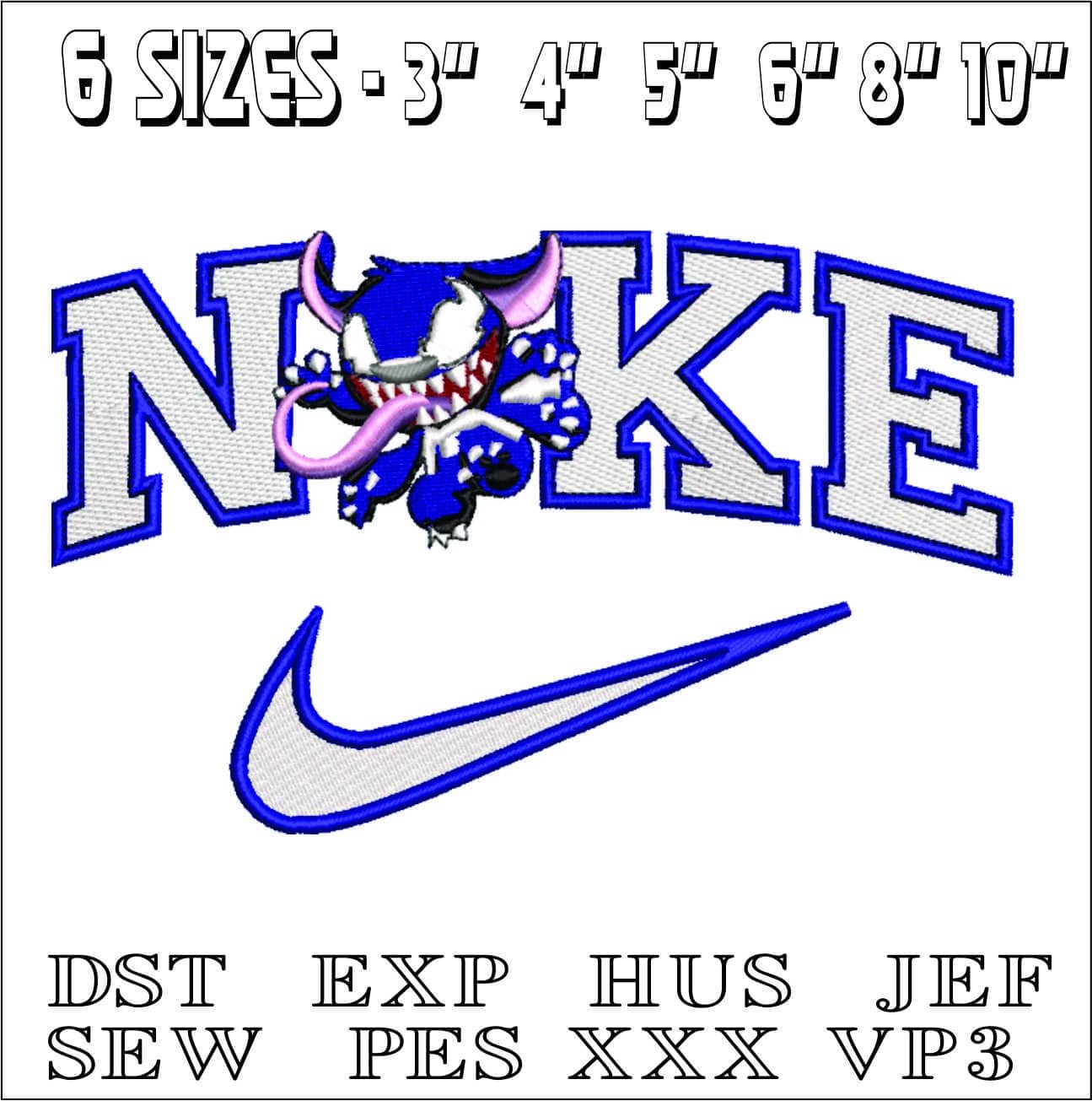 Nike Pyscho Stitch- Elegant embroidery design file - instant download — view 2