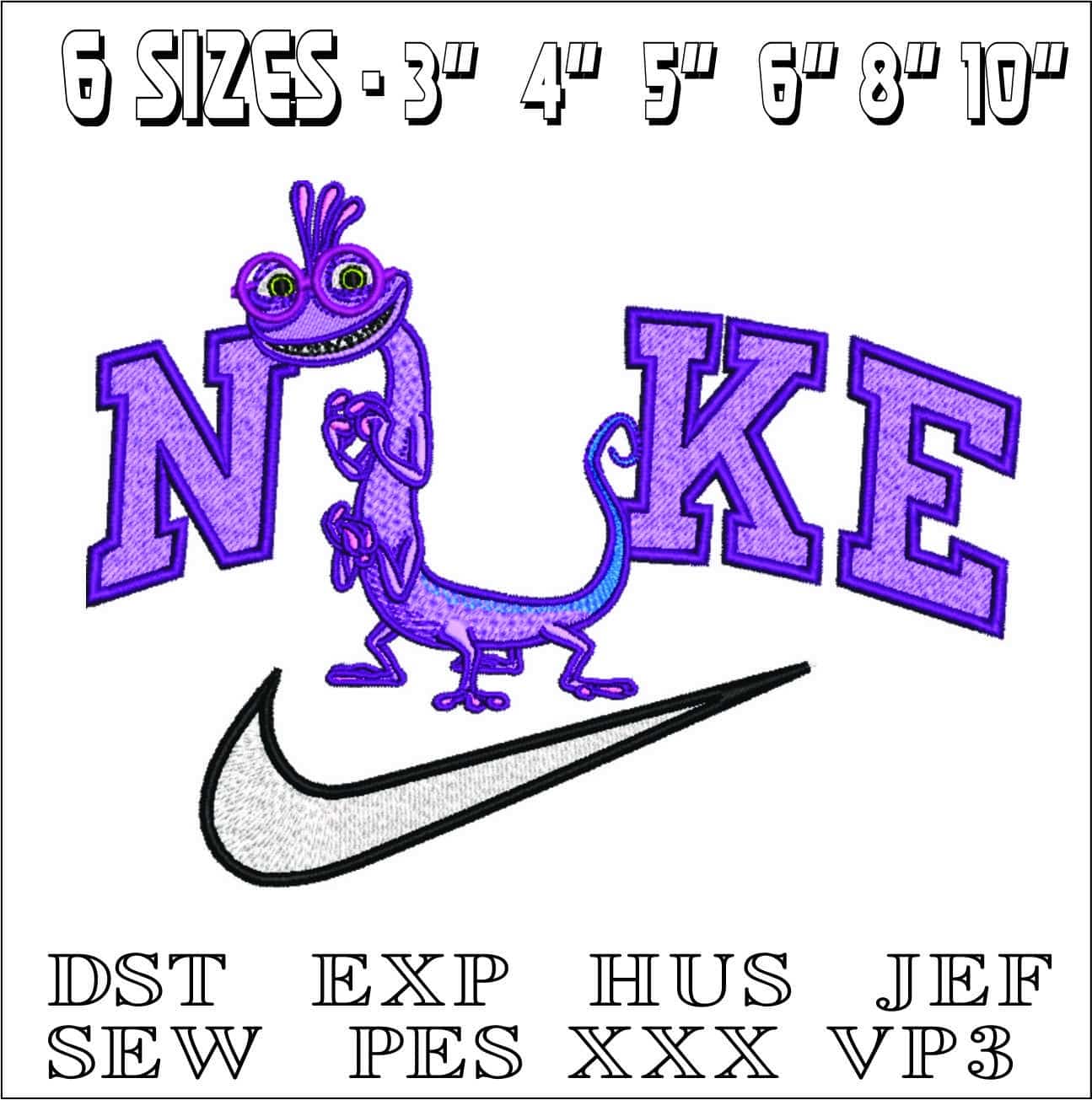 Nike Randal Boggs - Monster Inc- Elegant embroidery design file - instant download — view 2