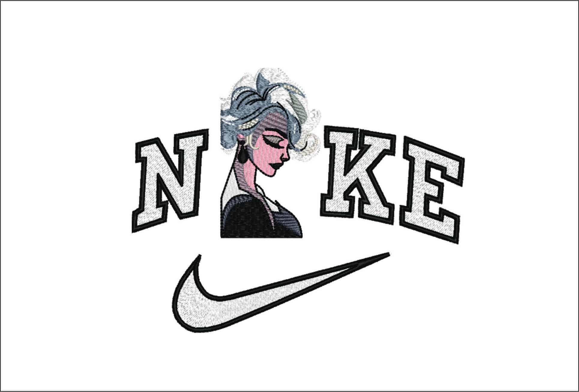 Nike Refined Lady- Elegant embroidery design file - instant download