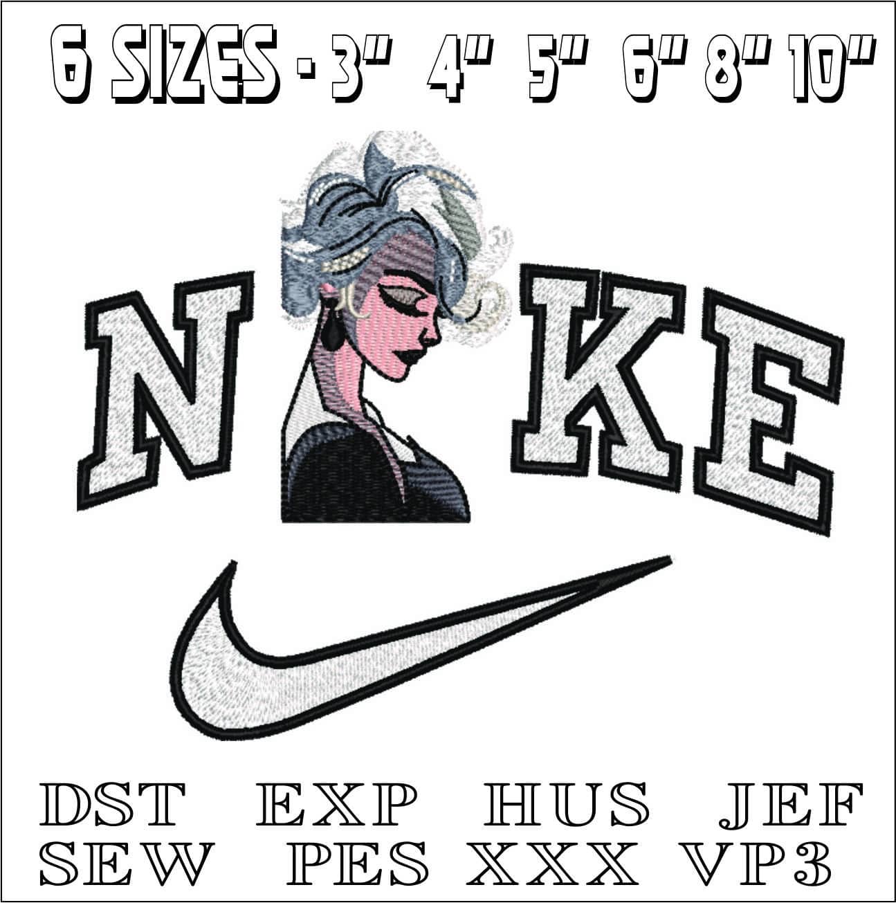 Nike Refined Lady- Elegant embroidery design file - instant download — view 2
