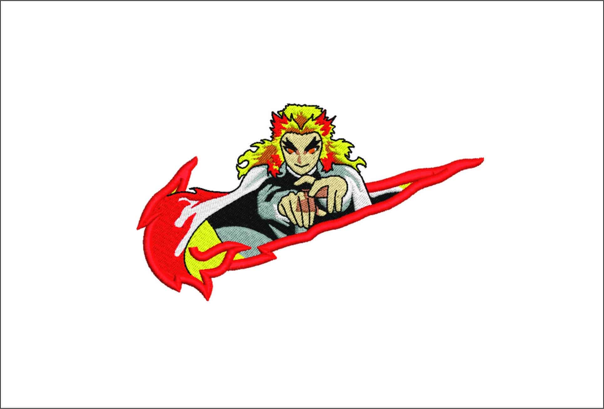Nike Rengoku - Anime- Elegant embroidery design file - instant download