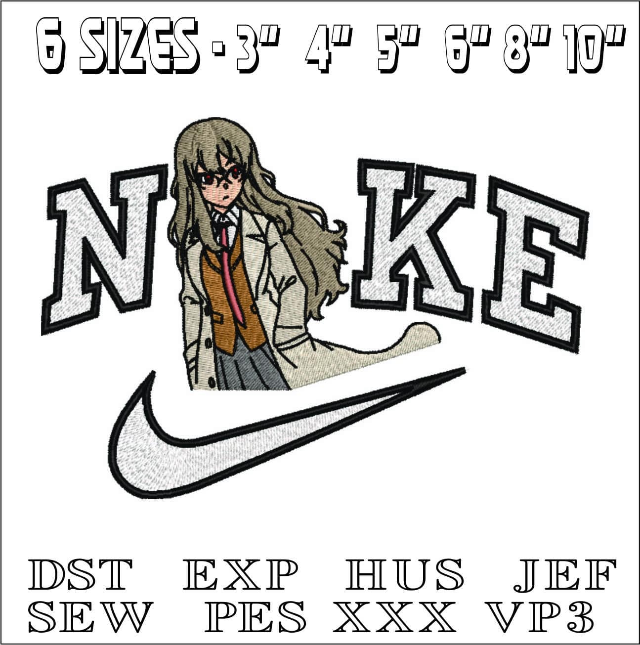 Nike Rio Futaba - Anime- Elegant embroidery design file - instant download — view 2