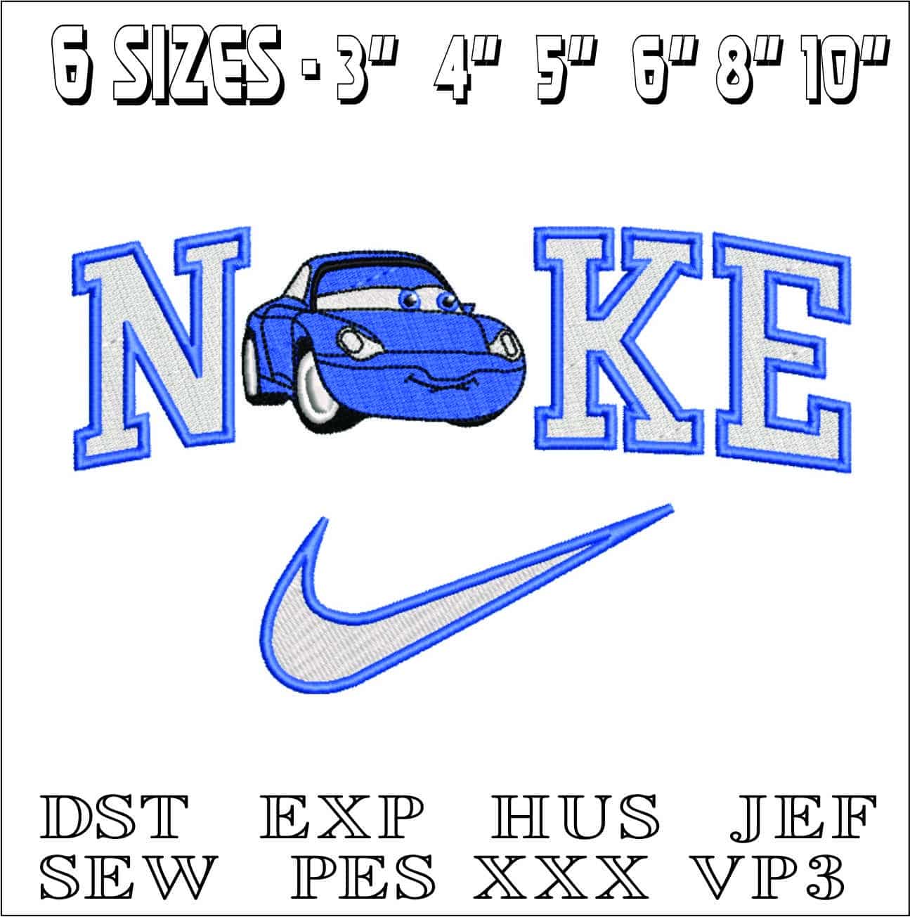 Nike Sally Carrera- Elegant embroidery design file - instant download — view 2