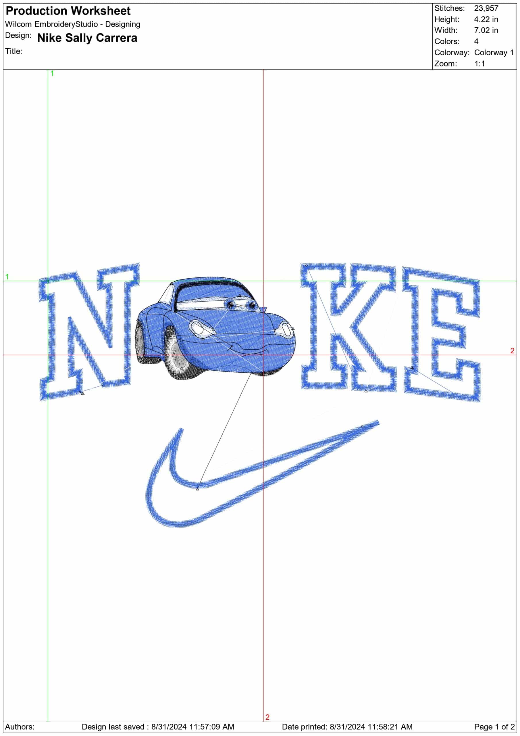 Nike Sally Carrera- Elegant embroidery design file - instant download — view 4