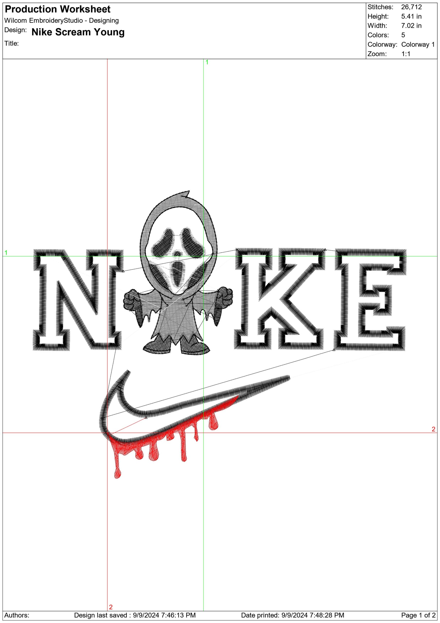 Nike Scream Young- Elegant embroidery design file - instant download — view 4