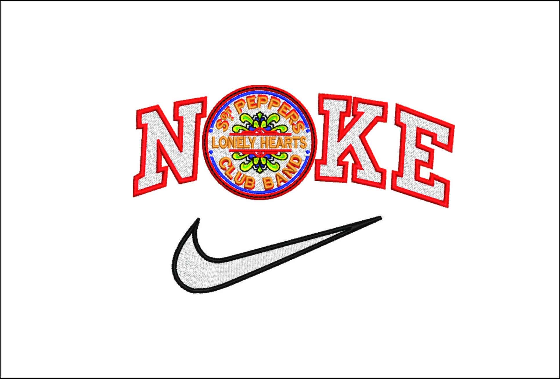 Nike Sgt Peppers The Beatles- Elegant embroidery design file - instant download