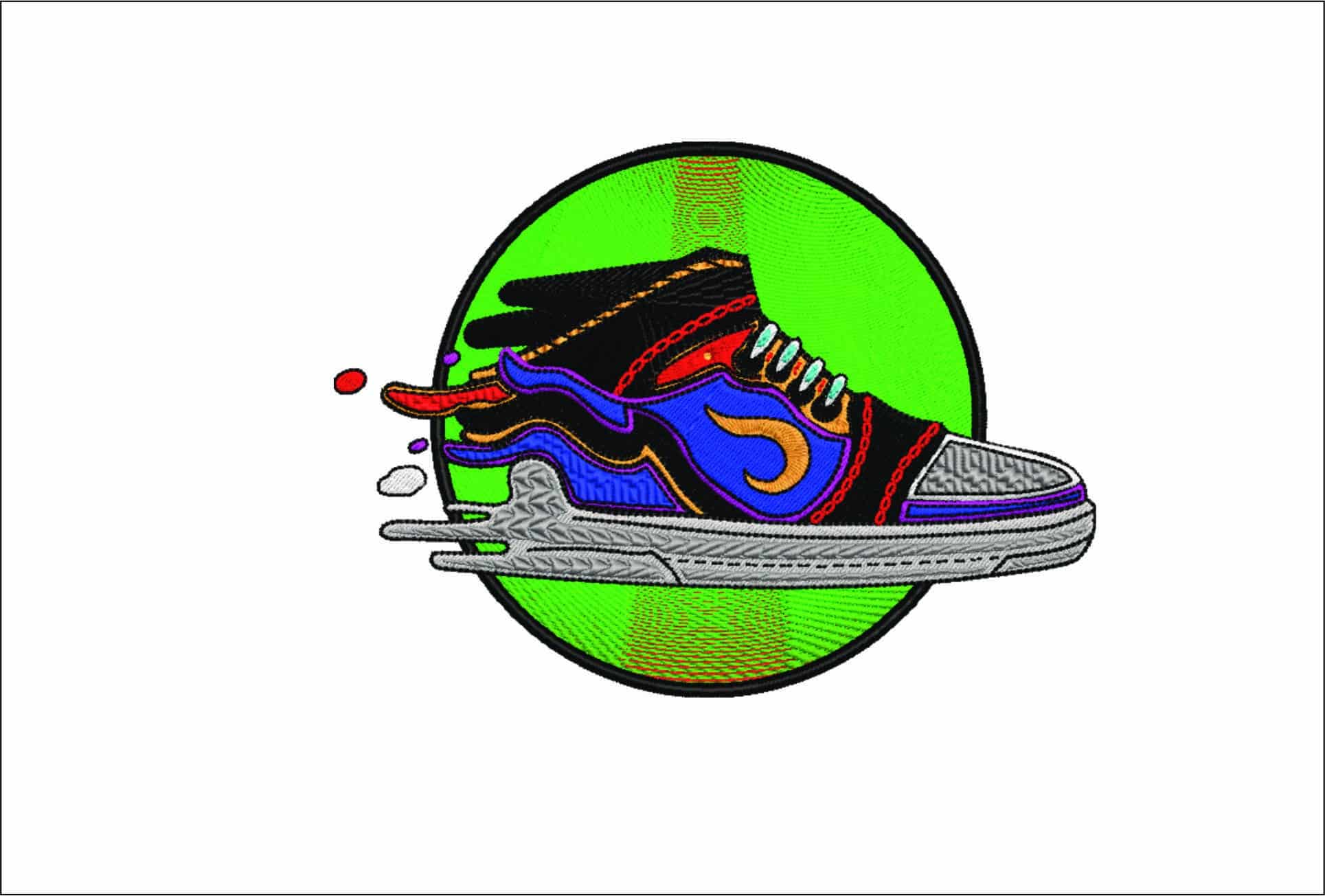 Nike Shoe- Elegant embroidery design file - instant download
