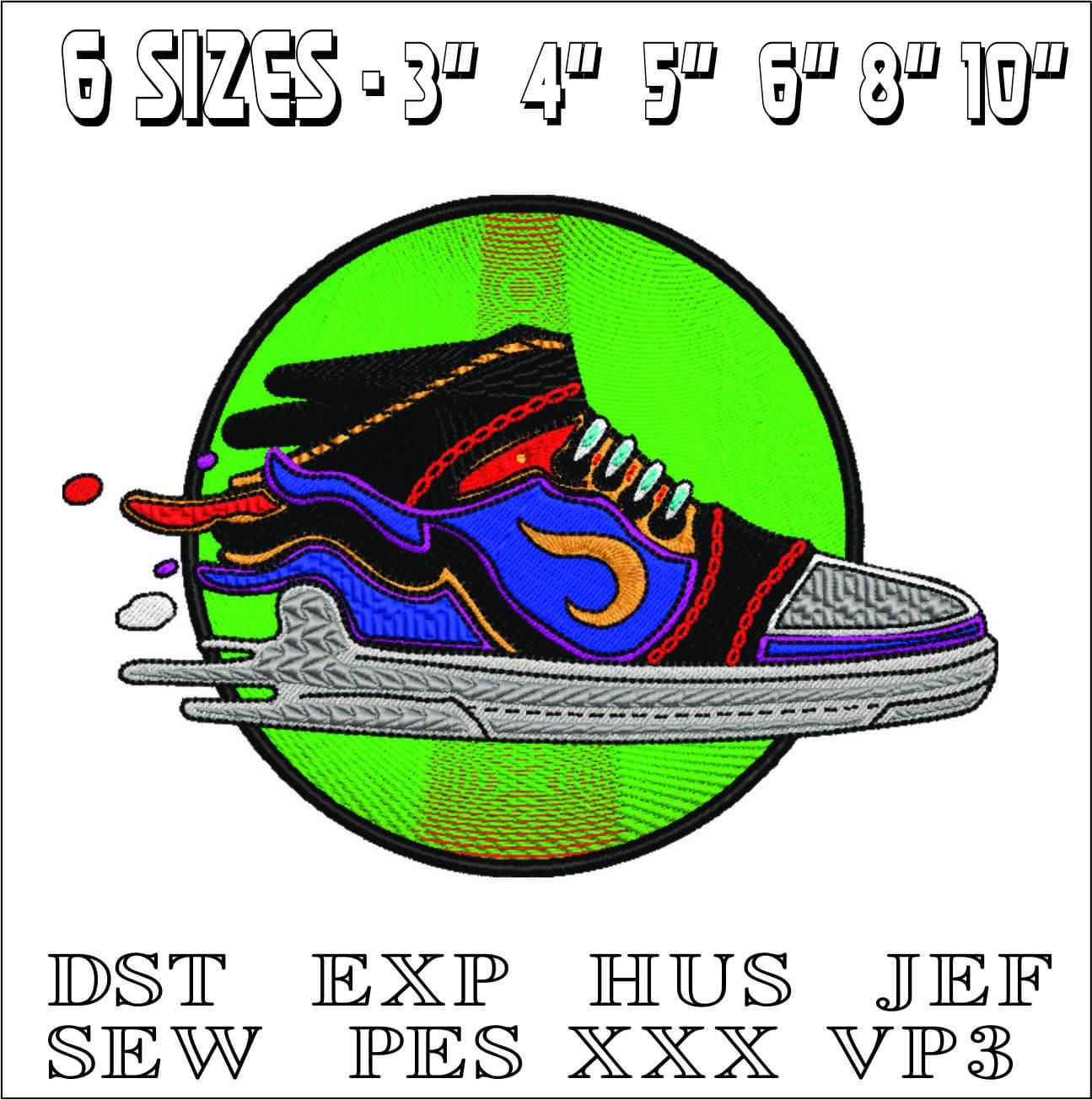 Nike Shoe- Elegant embroidery design file - instant download — view 2