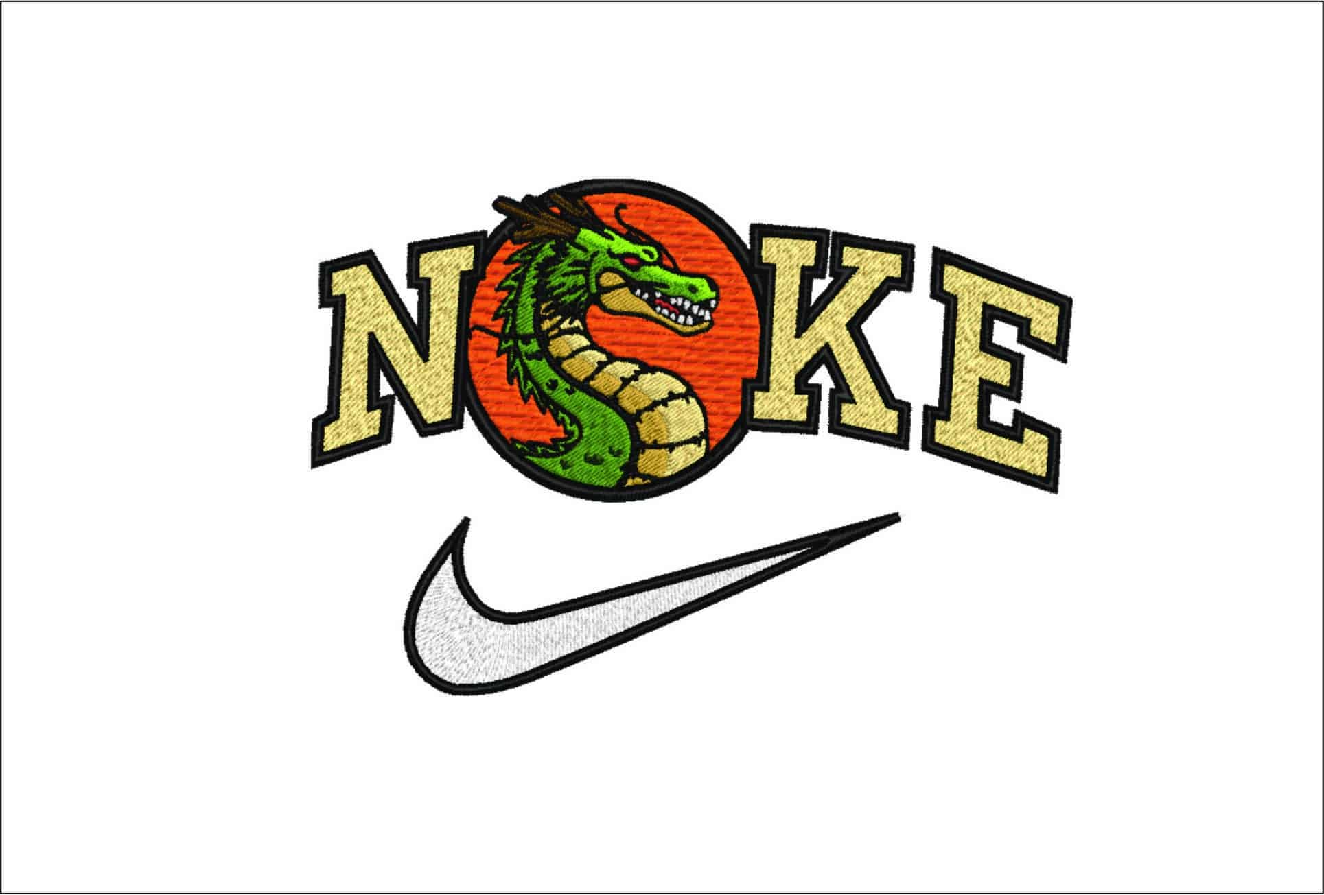 Nike Shenron Dragon- Elegant embroidery design file - instant download