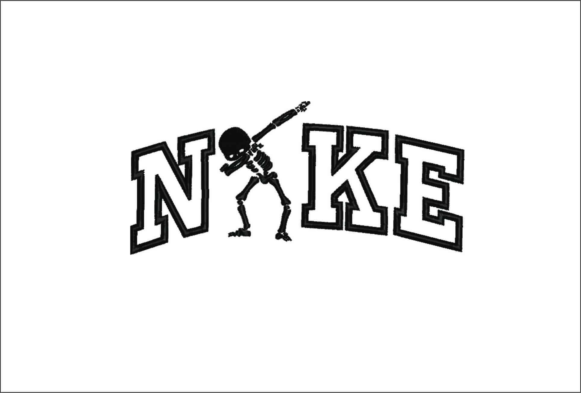 Nike Skeleton Dip- Elegant embroidery design file - instant download
