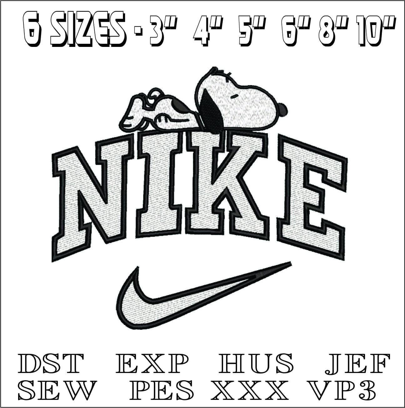 Nike Snoopy- Elegant embroidery design file - instant download — view 2