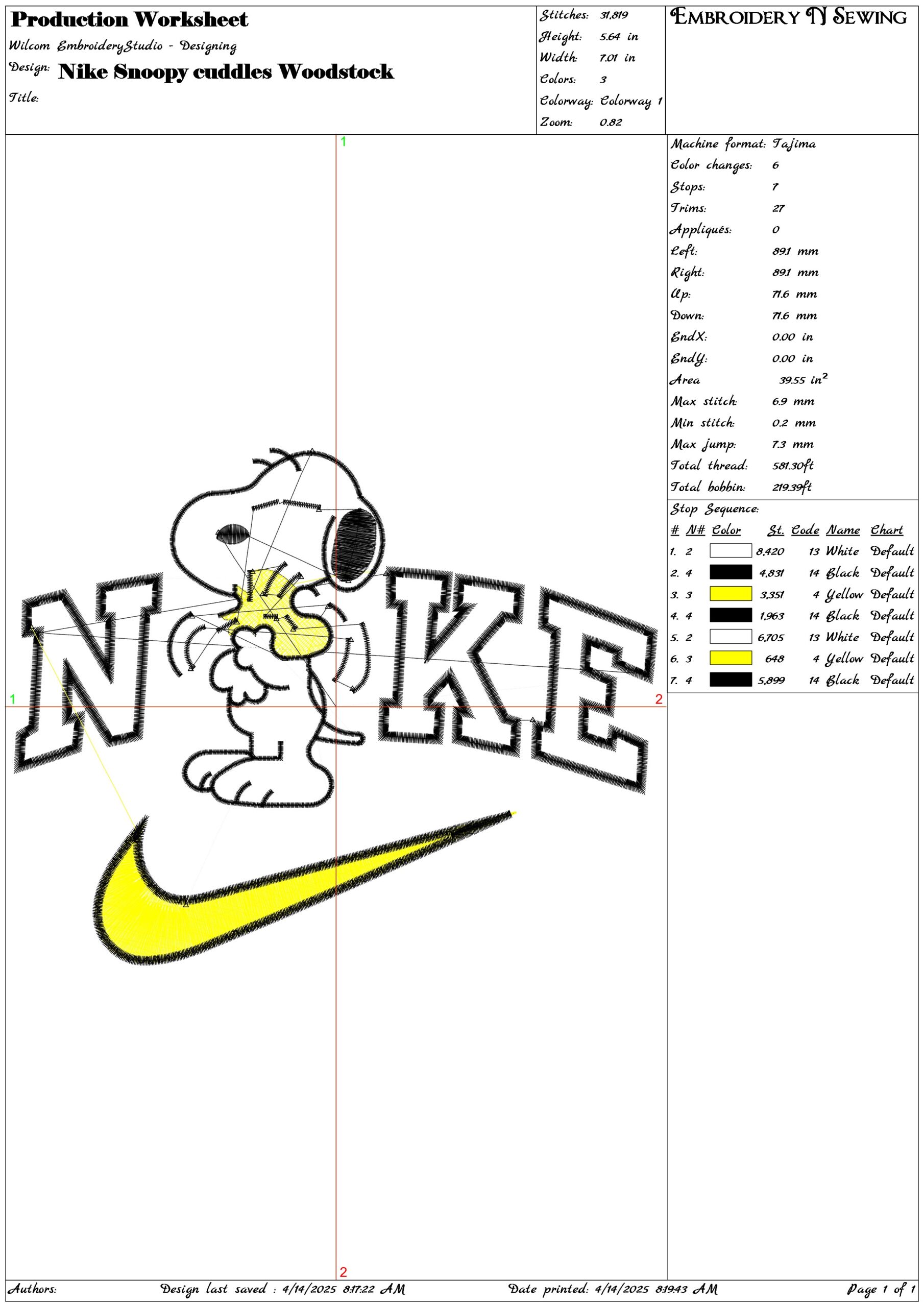 Nike Snoopy cuddles Woodstock- Elegant embroidery design file - instant download — view 3