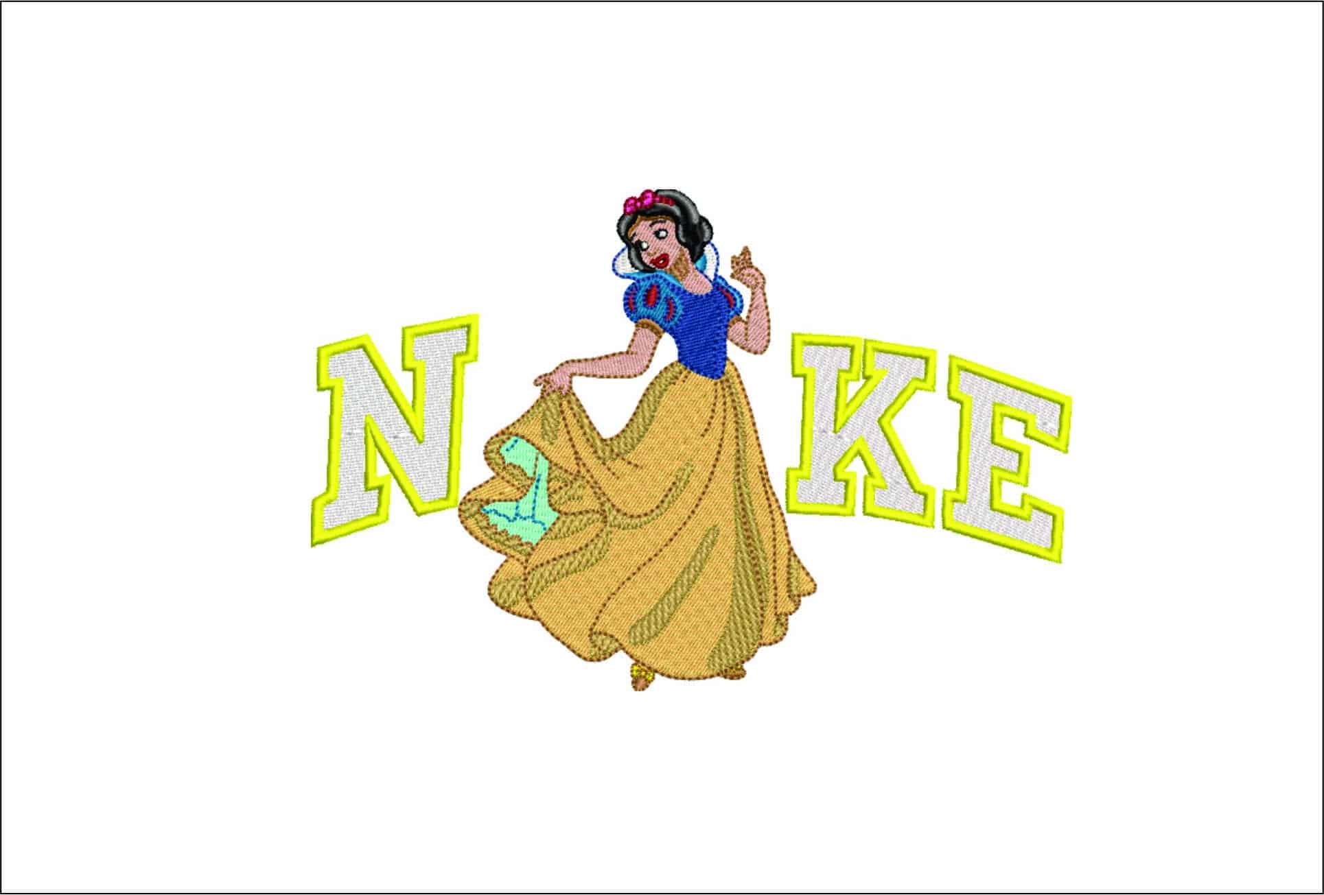 Nike Snow White- Elegant embroidery design file - instant download