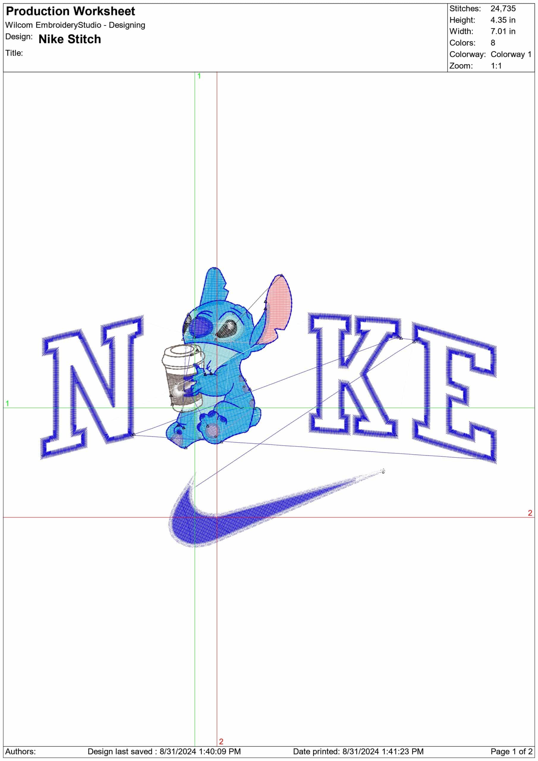 Nike Stitch- Elegant embroidery design file - instant download — view 4