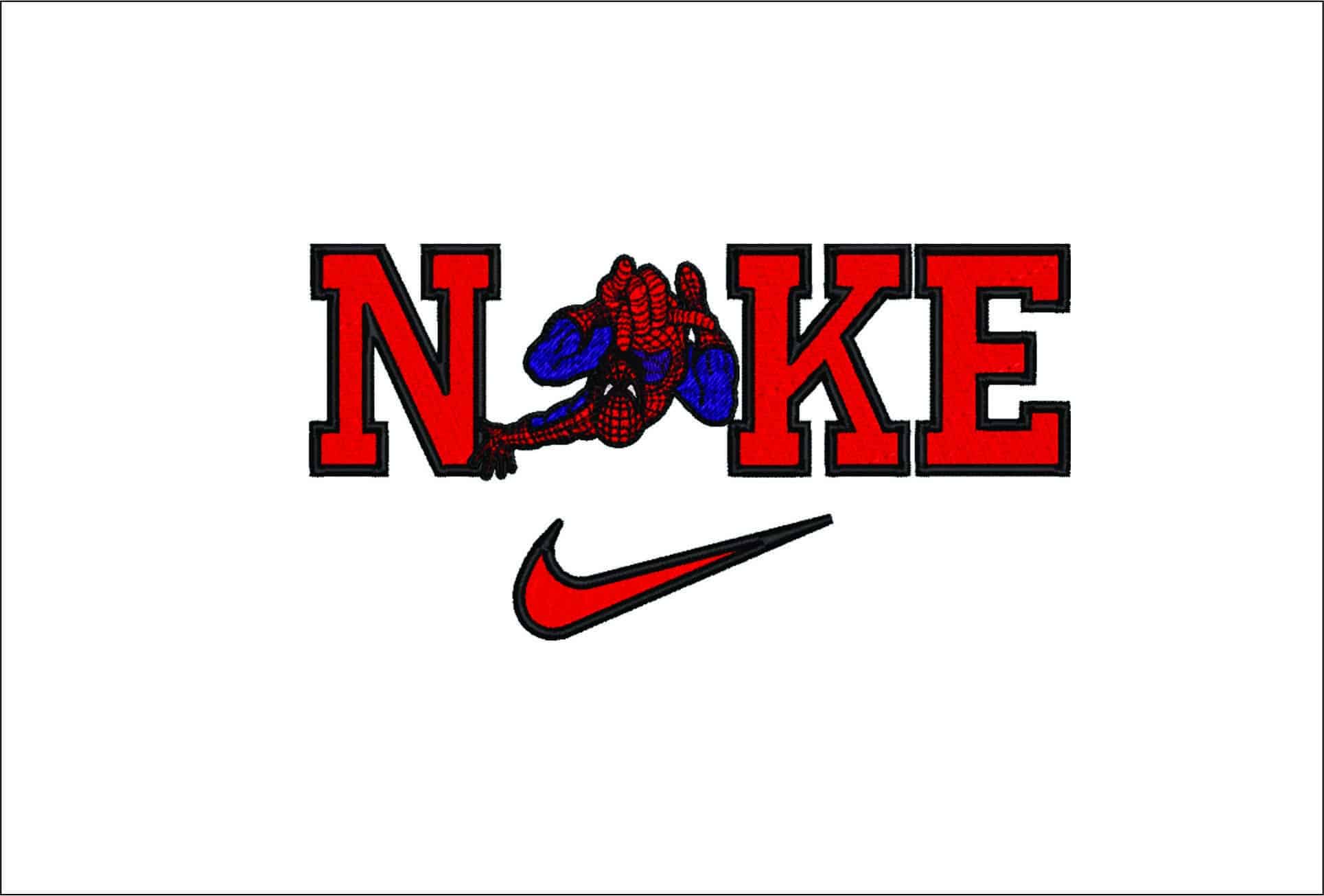 Nike Spiderman- Elegant embroidery design file - instant download