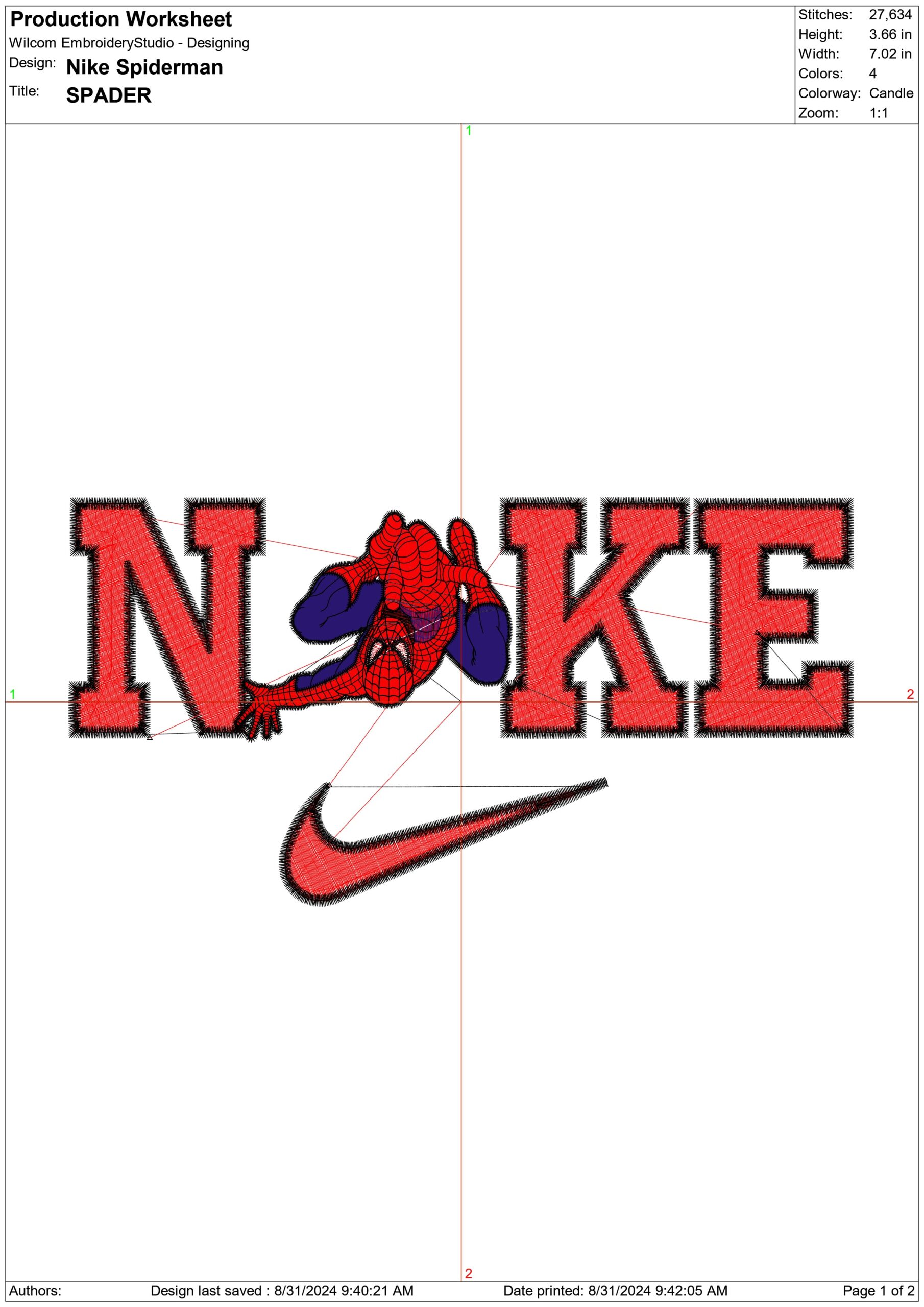 Nike Spiderman- Elegant embroidery design file - instant download — view 4