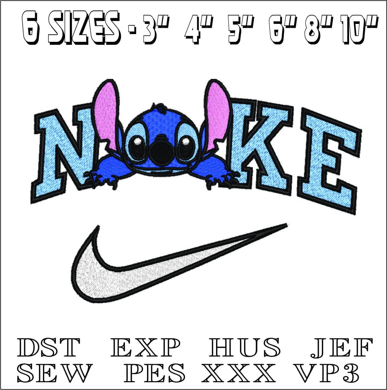 Nike Stitch Laying Down- Elegant embroidery design file - instant download — view 2