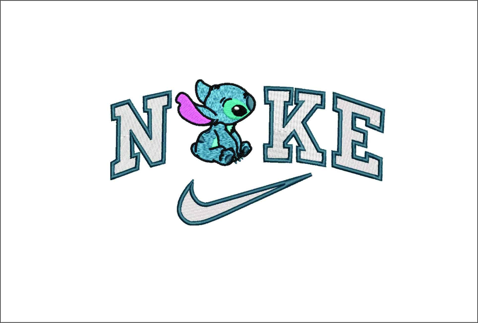 Nike Stitch Sitting- Elegant embroidery design file - instant download