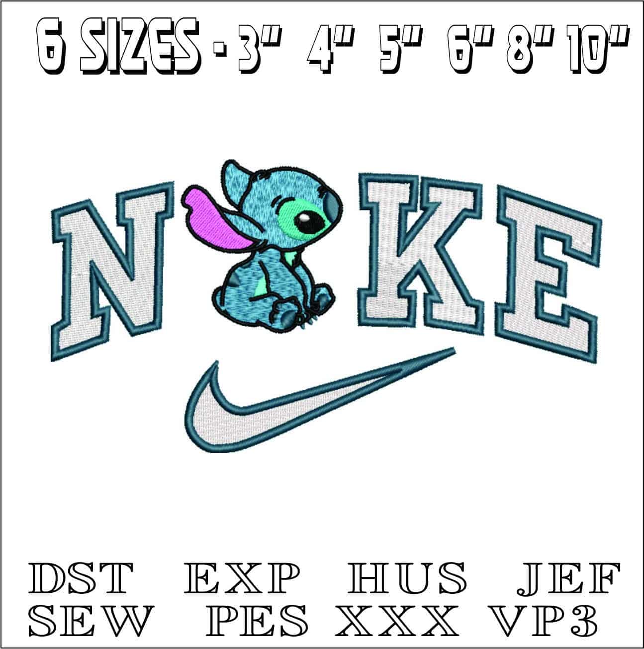 Nike Stitch Sitting- Elegant embroidery design file - instant download — view 2
