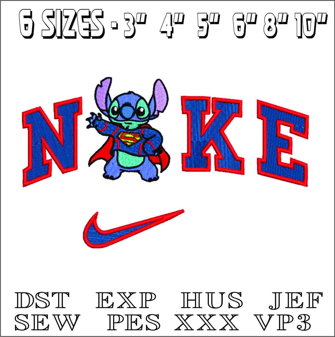 Nike Stitch Superman- Elegant embroidery design file - instant download — view 2