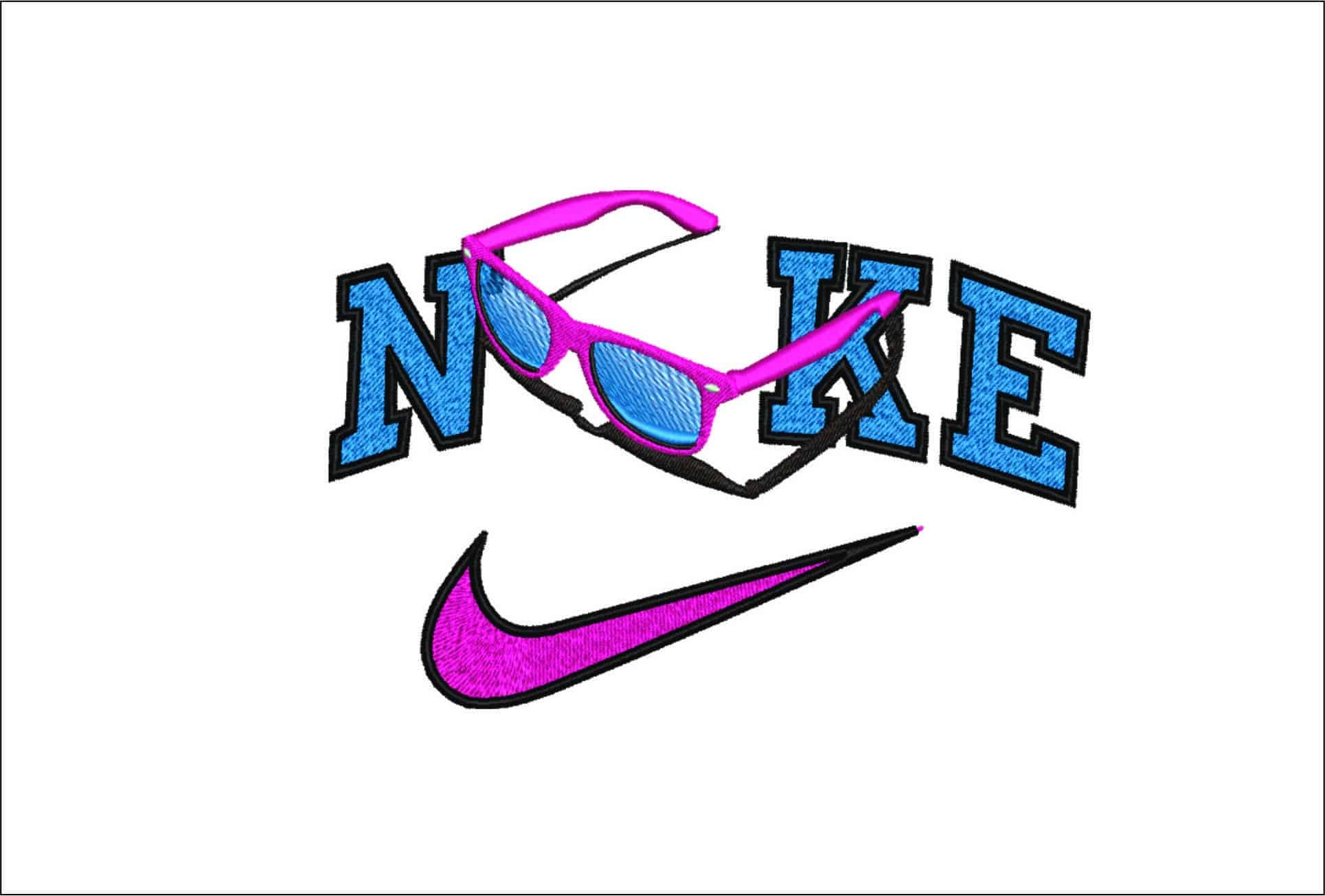 Nike Sun Glasses- Elegant embroidery design file - instant download