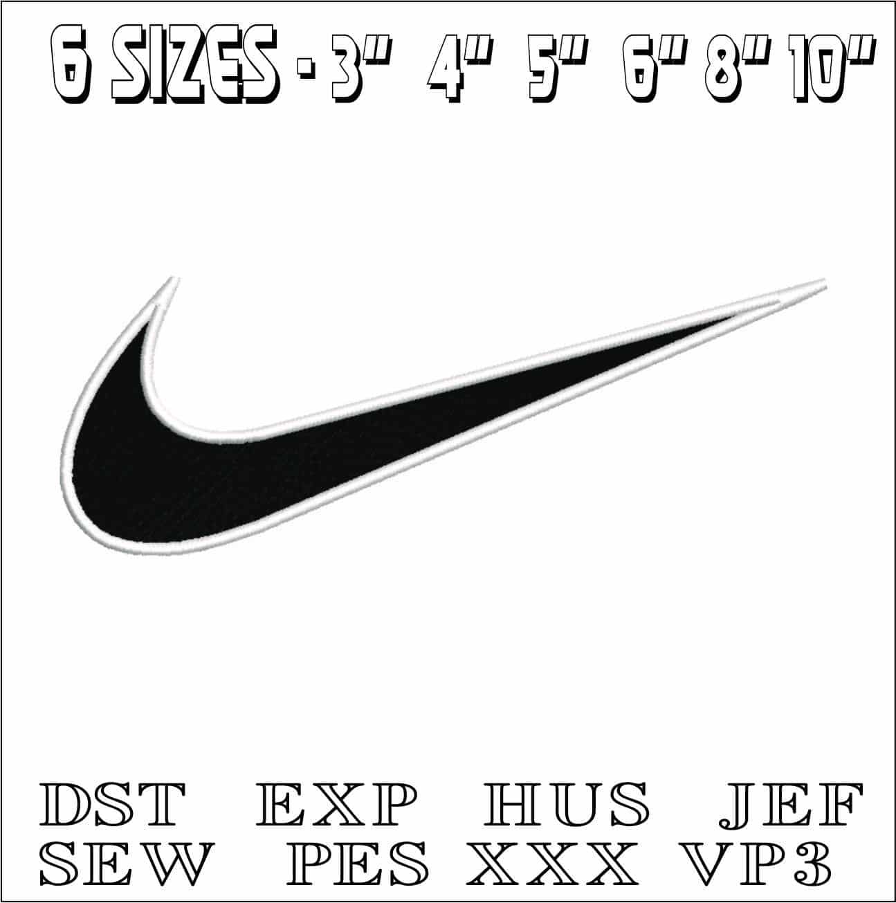 Nike Swoosh- Elegant embroidery design file - instant download — view 2