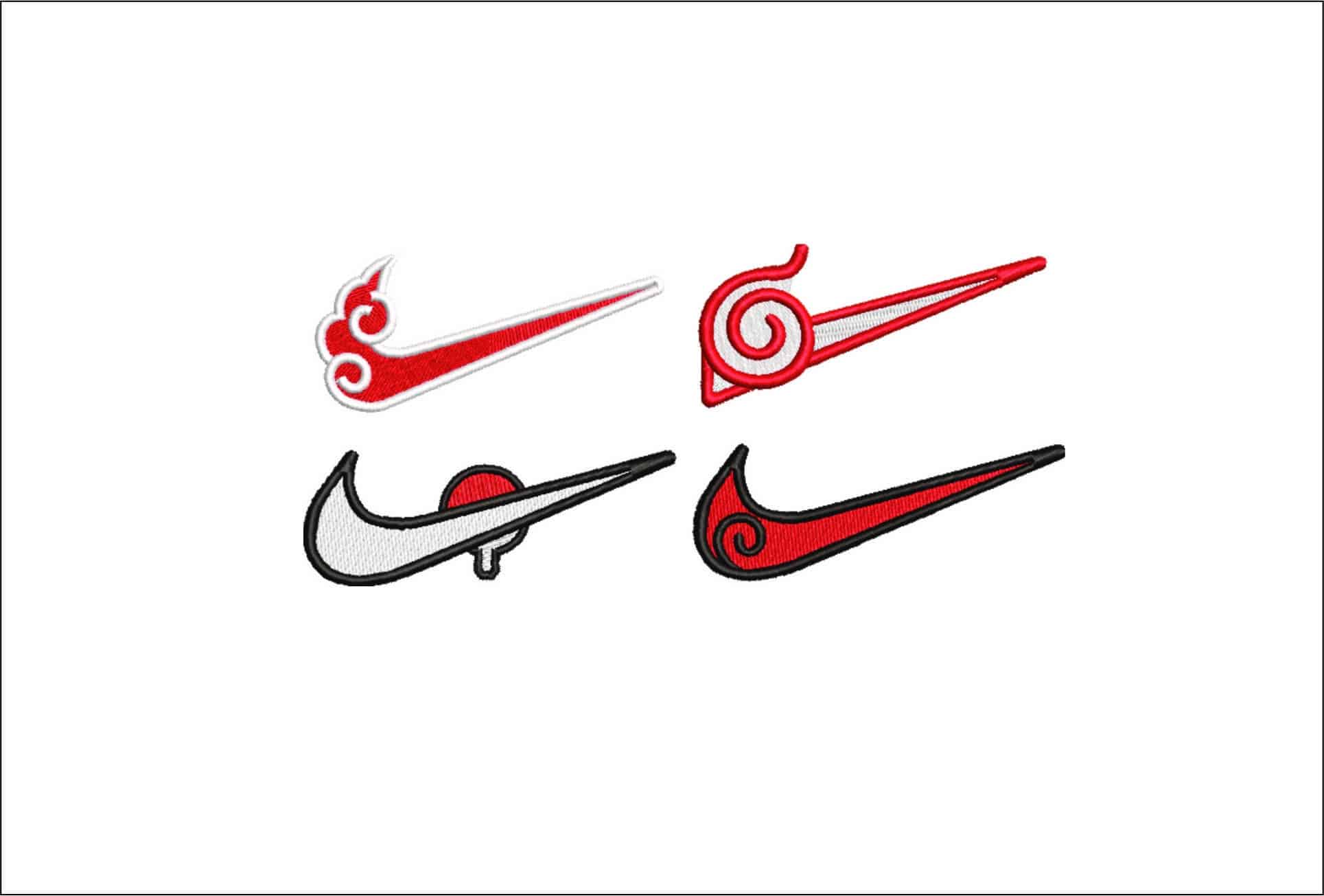 Nike Swoosh Akatsuki Naruto - Anime- Elegant embroidery design file - instant download